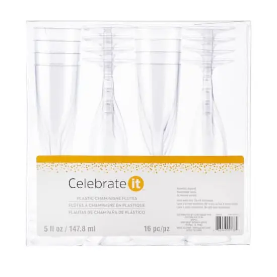 5oz. Plastic Champagne Flutes by Celebrate It&trade;, 16ct.  {4}