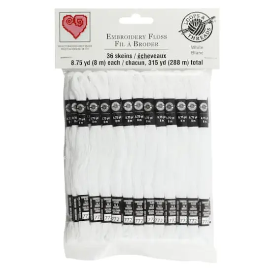 White Embroidery Floss Pack by Loops & Threads&reg;, 36ct. {6}