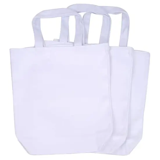 White Cotton Tote Bags, 3ct. by Make Market&reg; {1}