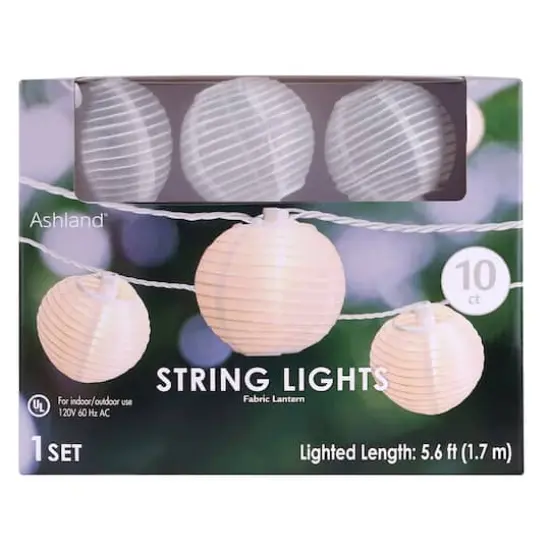10ct. White Fabric Lantern&nbsp;String Lights By Ashland&trade; {1}