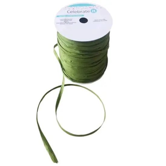 75yd. Raffia Ribbon by Celebrate It&trade; Olive {4}