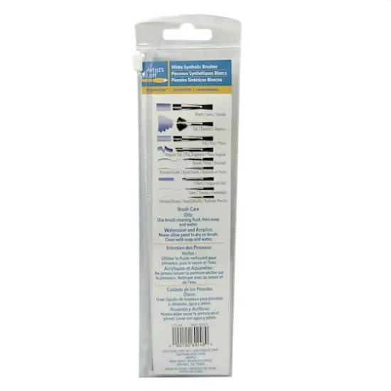 White Synthetic Acrylic Round & Flat 5 Pieces Brush Combo By Artist's Loft&reg; Necessities&trade; {5}