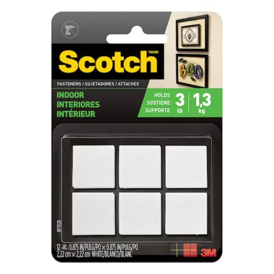 Scotch&trade; White Indoor Fastener Squares {1}