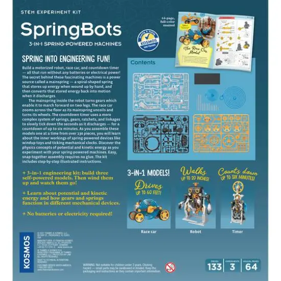 Thames & Kosmos SpringBots: 3-in-1 Spring-Powered Machines Kit {3}