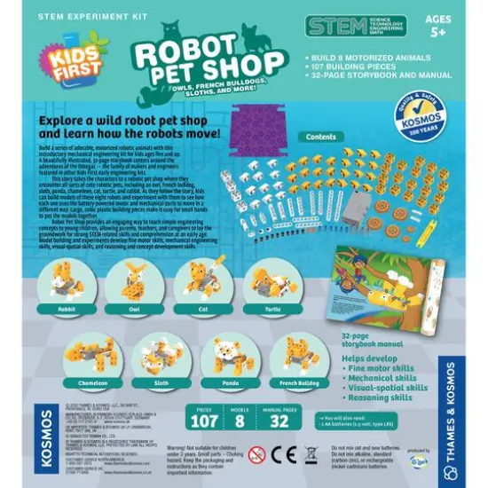Thames & Kosmos Kids First Robot Pet Shop: Owls, French Bulldogs, Sloths, and More {3}