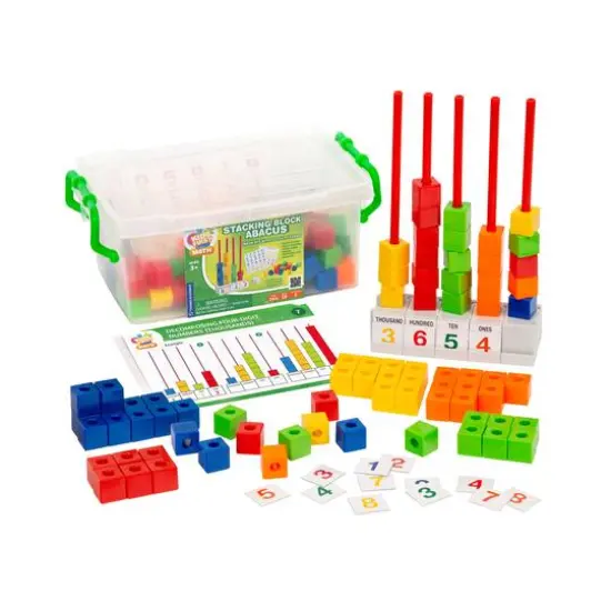 Thames & Kosmos Stacking Block Abacus Math Kit with Activity Cards {5}