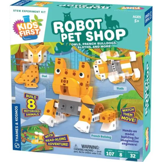 Thames & Kosmos Kids First Robot Pet Shop: Owls, French Bulldogs, Sloths, and More {1}